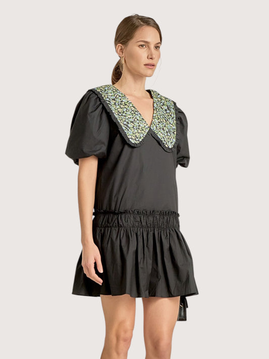 Floral Collar Mini Dress