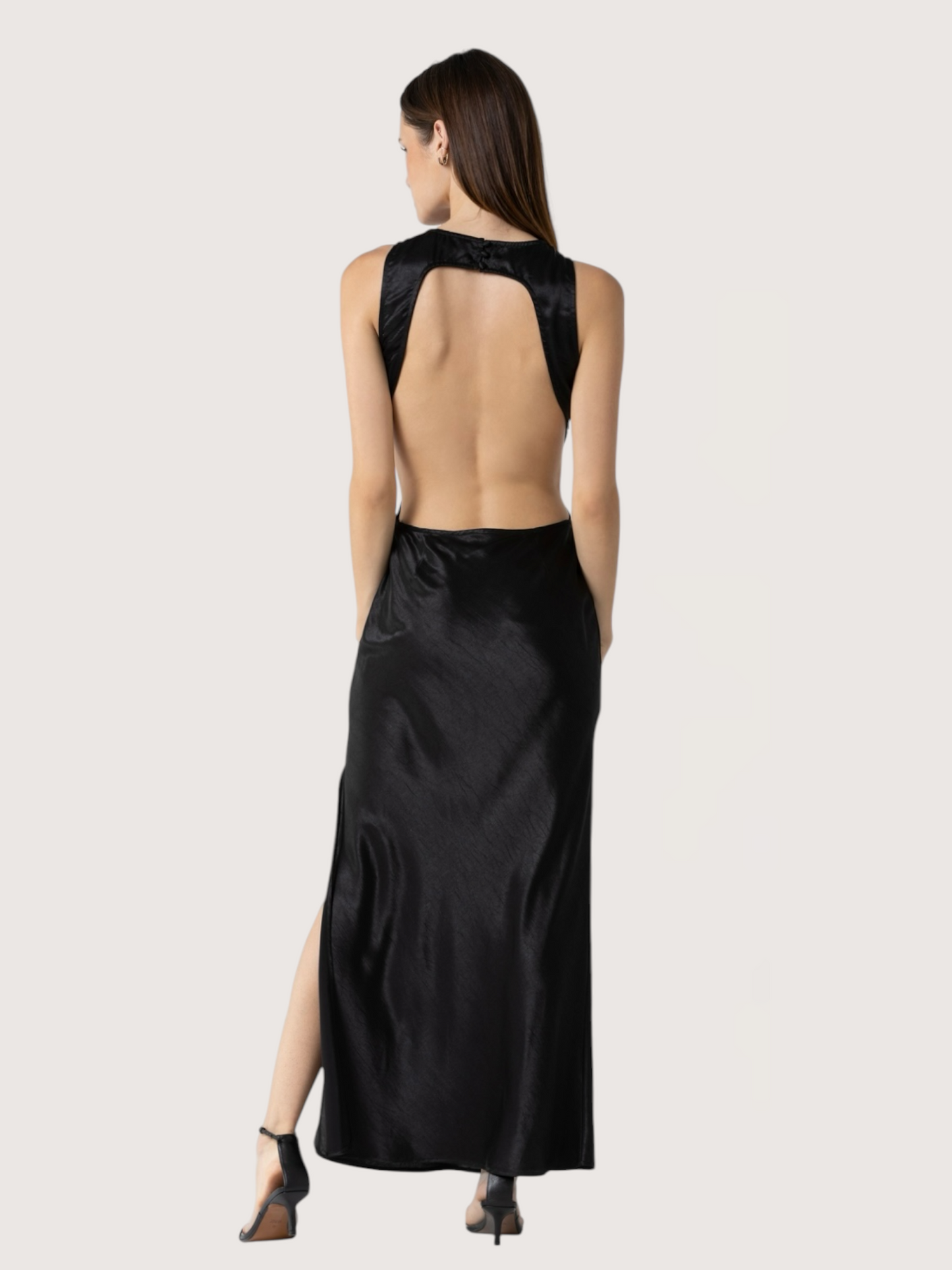 Open Back Satin Dress
