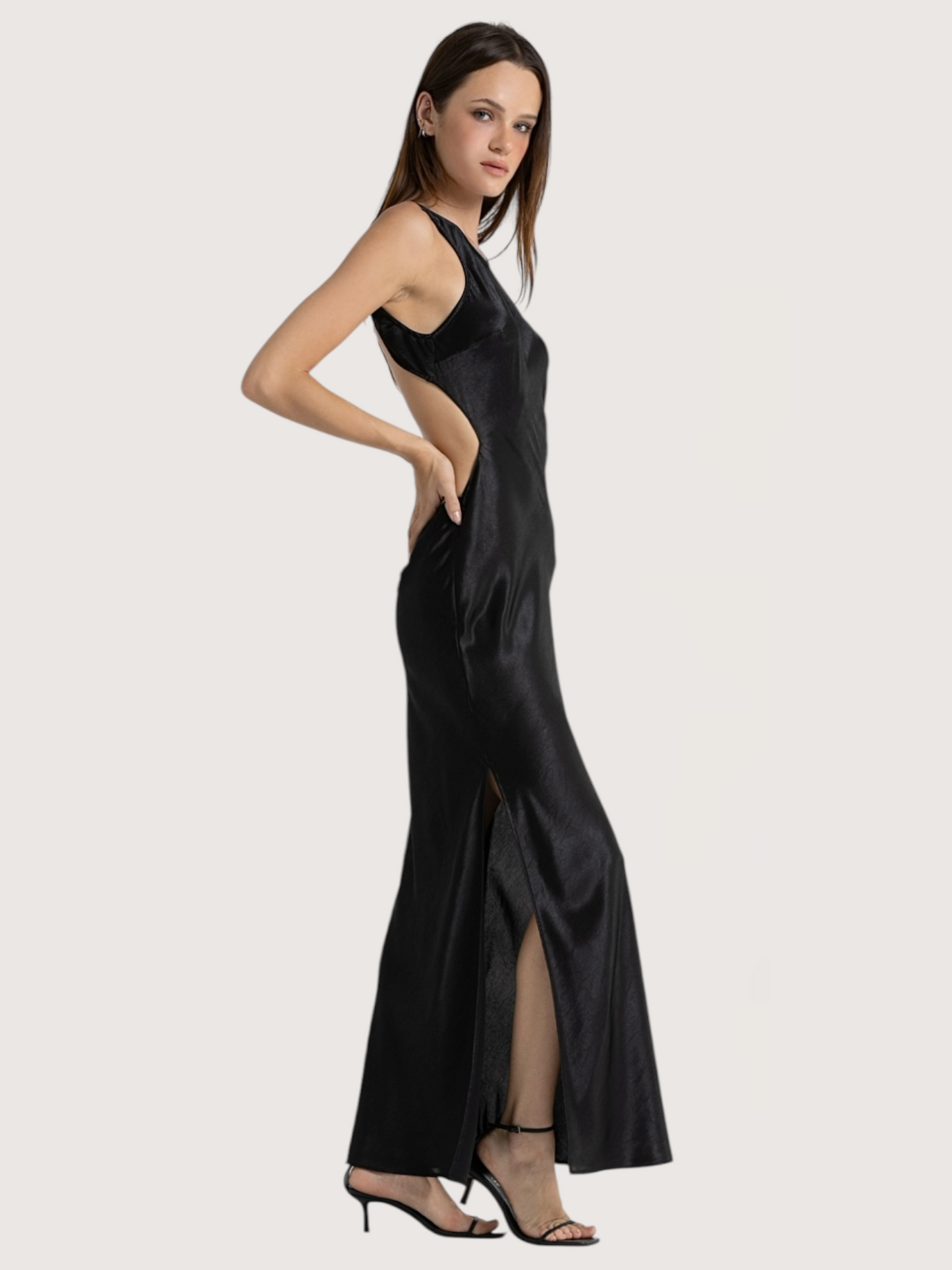 Open Back Satin Dress