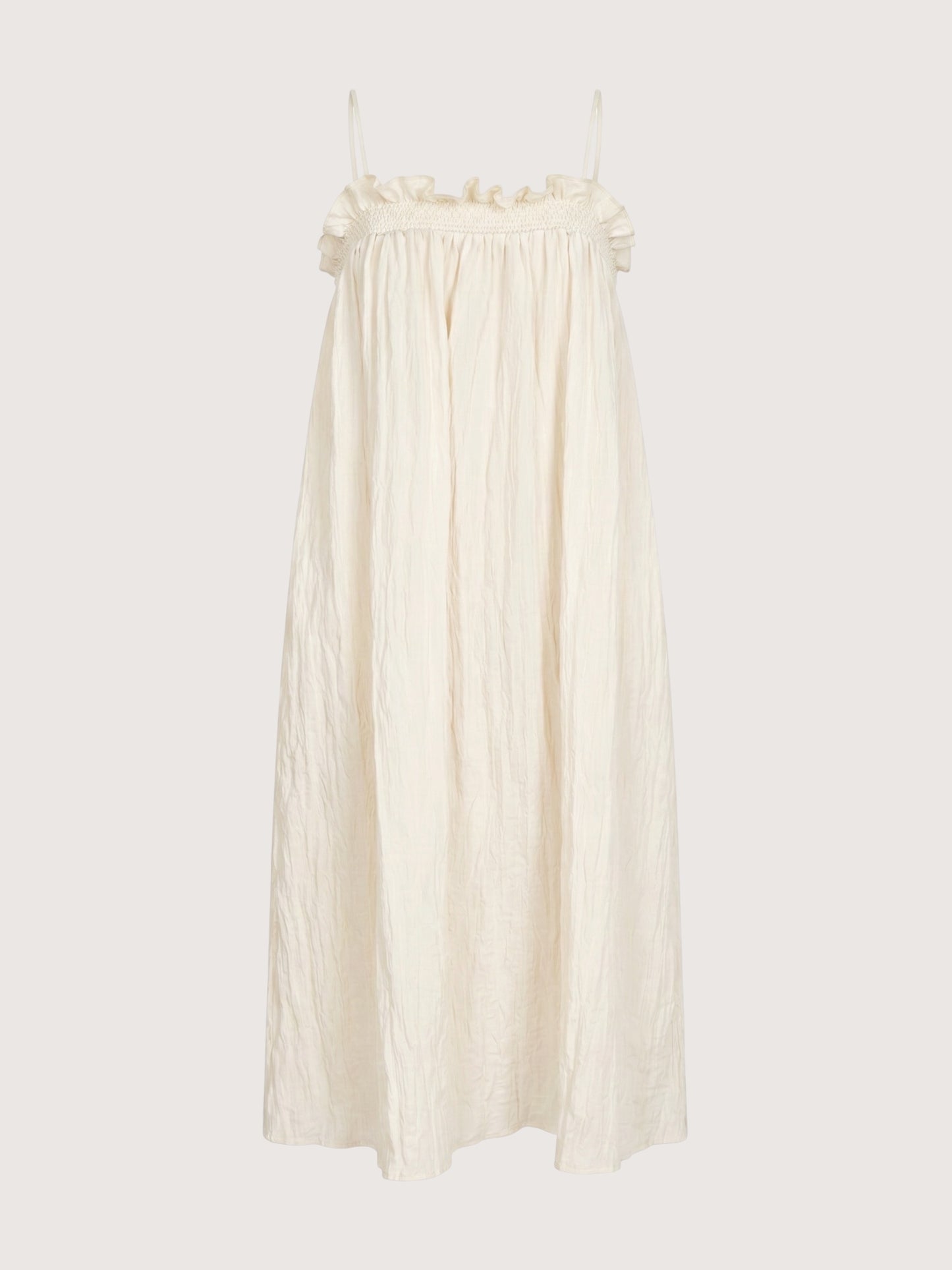 Crinkle Column Dress | Cream