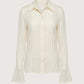 Lace Trim Pintuck Blouse