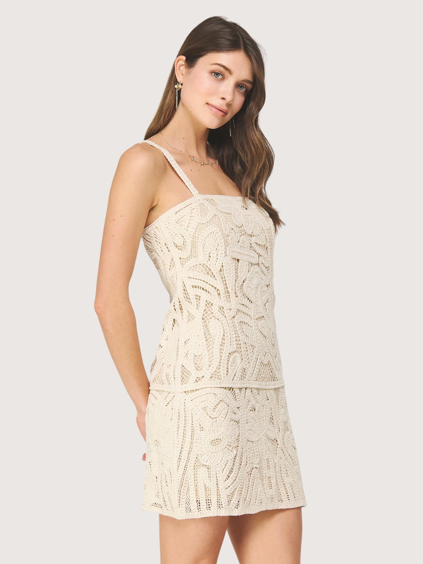 Crochet Column Mini Dress