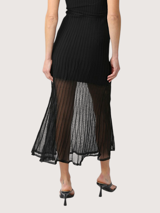 Pleated Hem Knit Dress