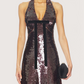 Greta Sequin Halter Dress