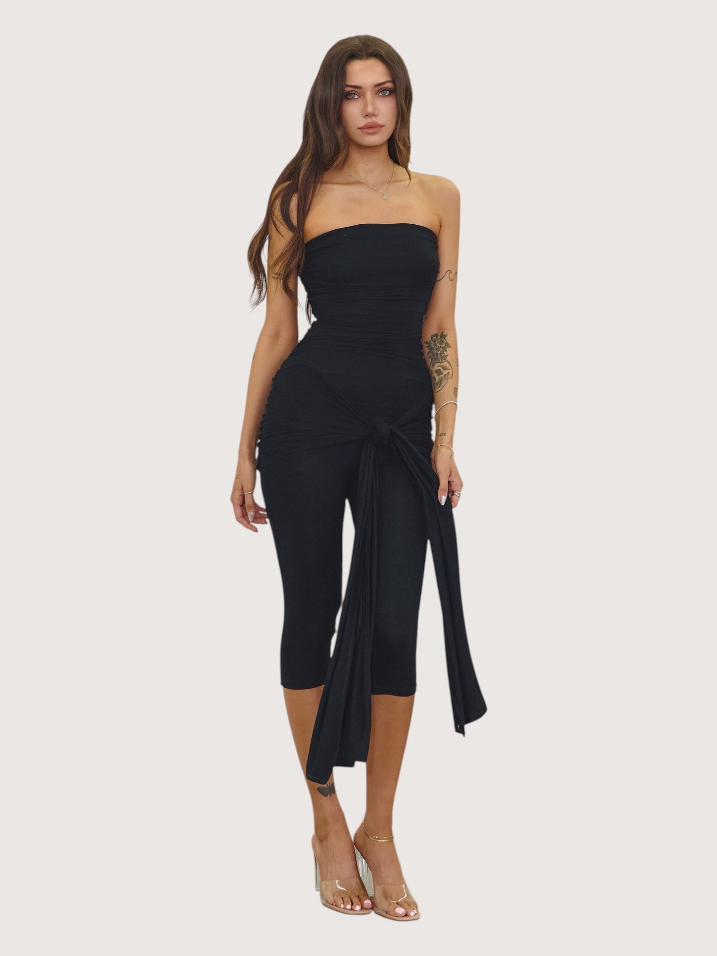 Side Wrap Capri Romper