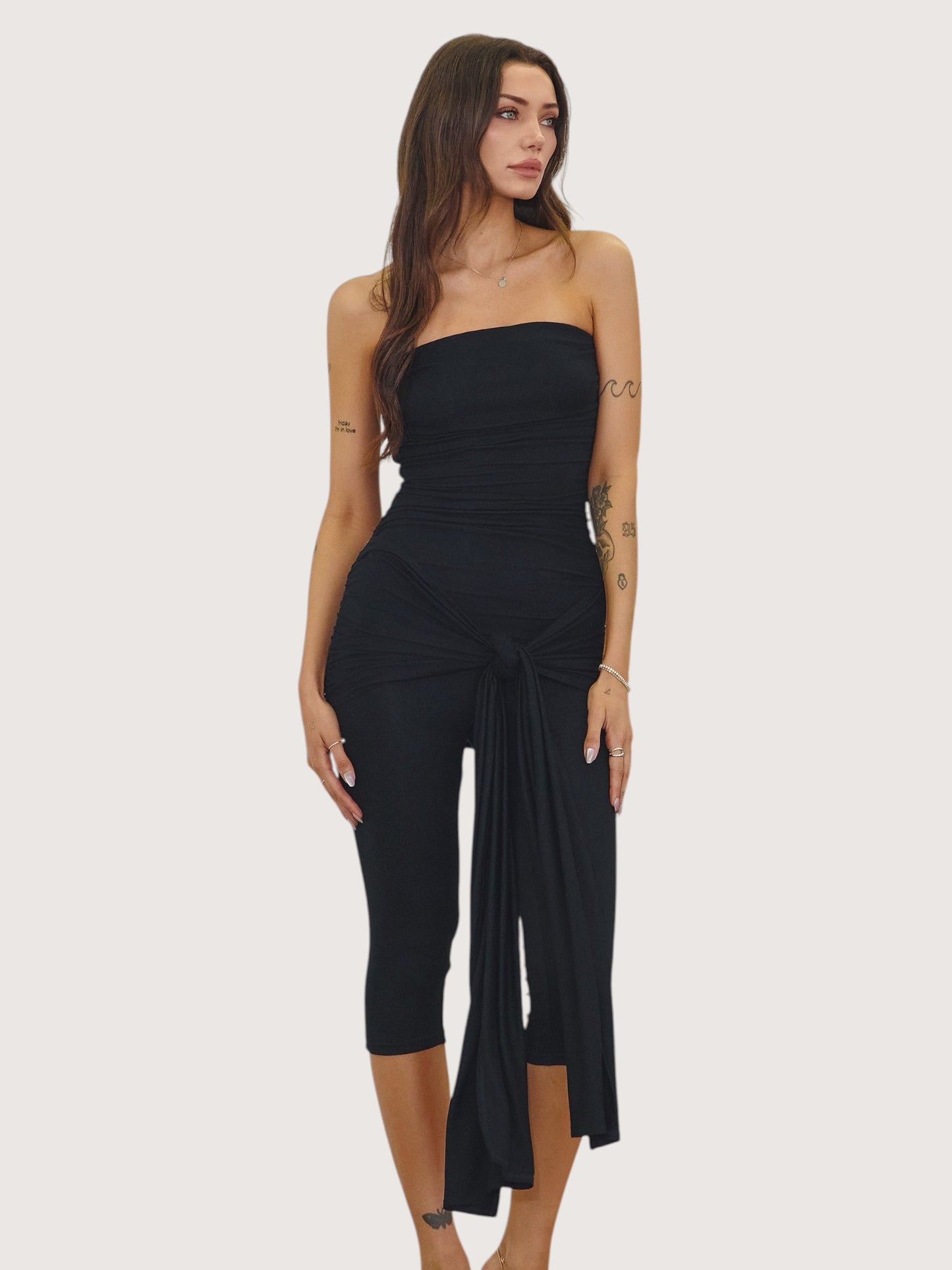 Side Wrap Capri Romper