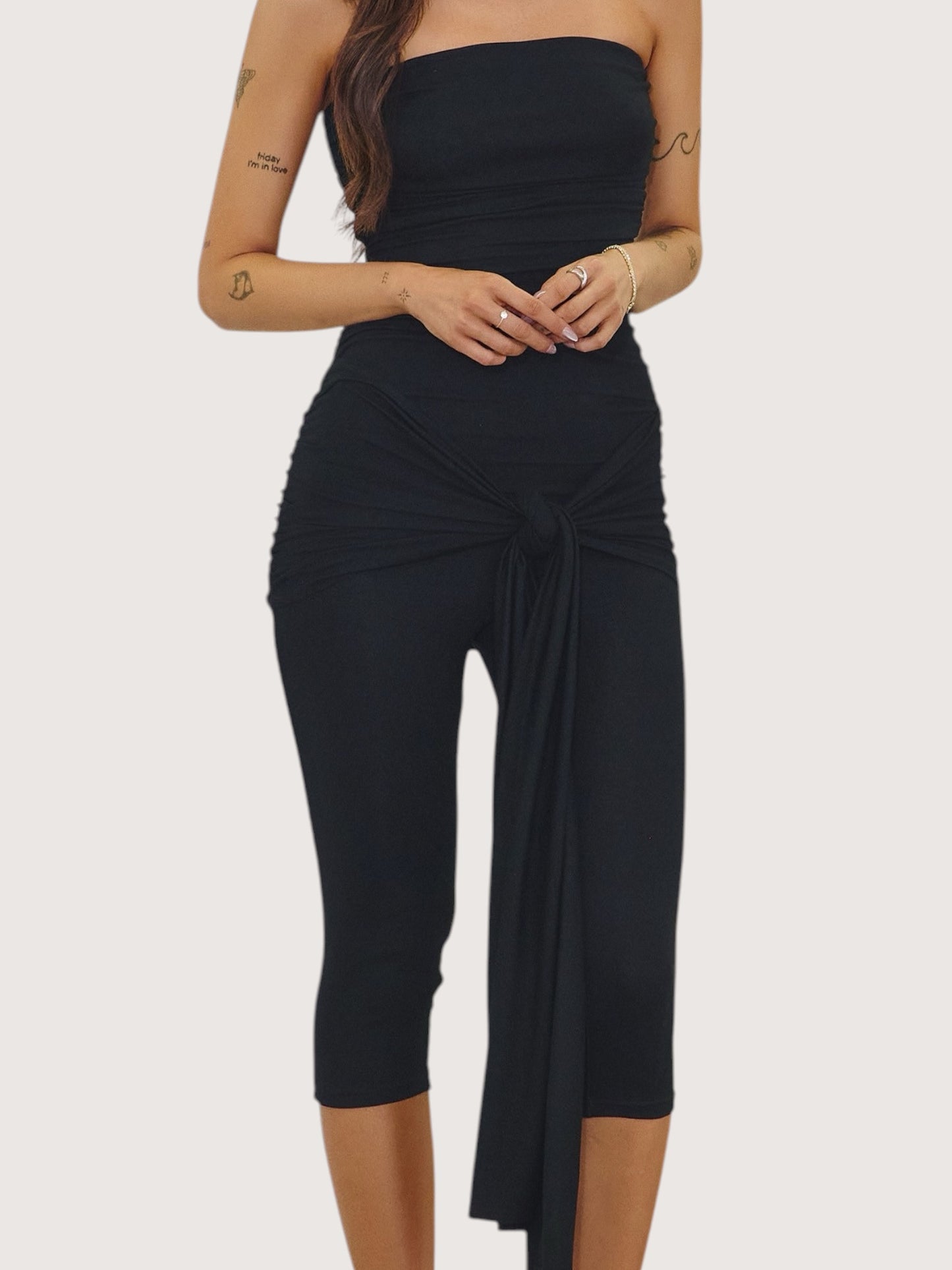 Side Wrap Capri Romper