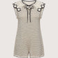 Striped Lace Collar Romper