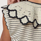 Striped Lace Collar Romper
