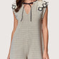 Striped Lace Collar Romper