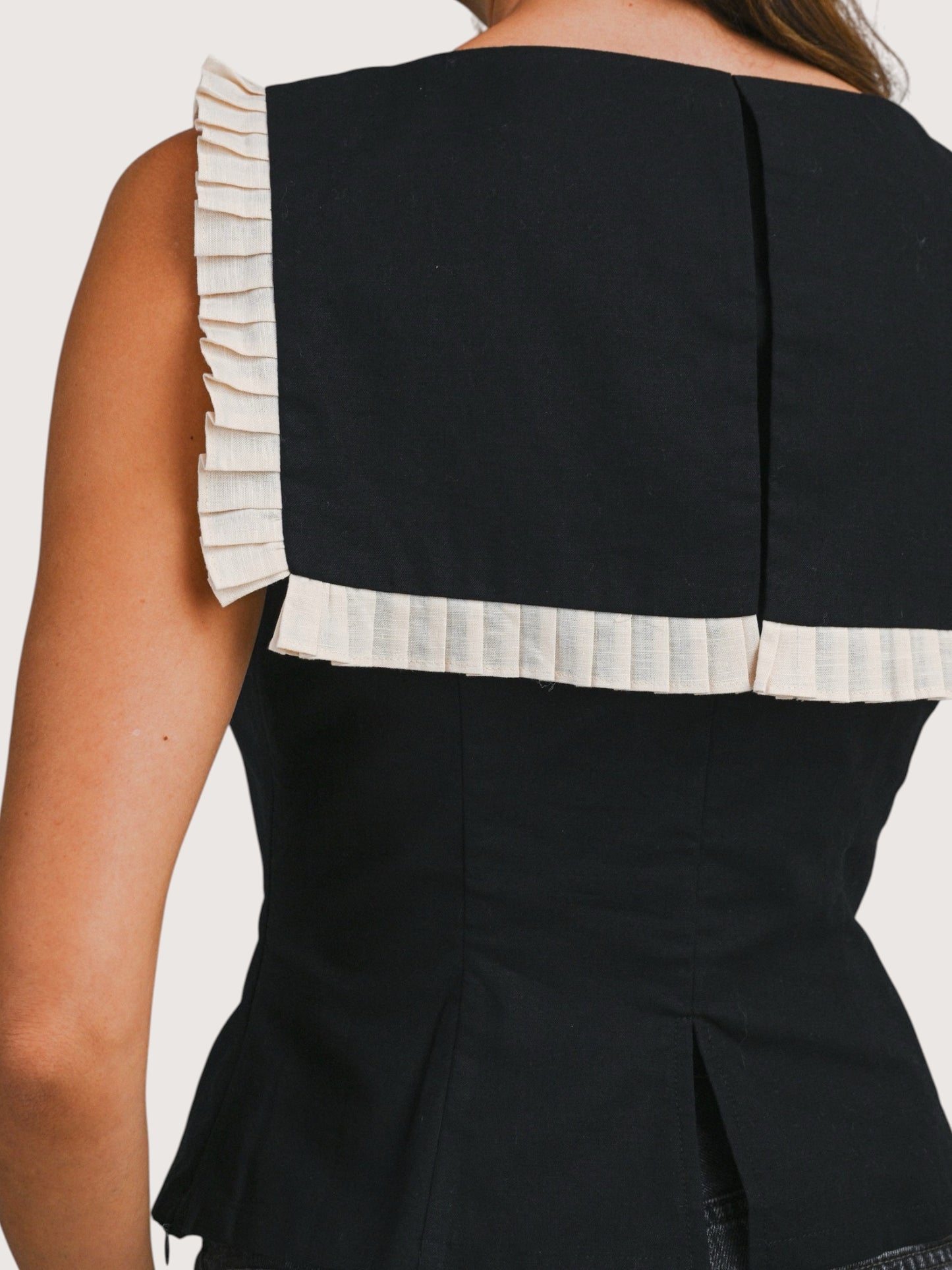 Pleated Collar Top