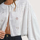 Embroidered Tie Front Blouse