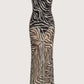 Zebra Bodysuit Maxi Dress