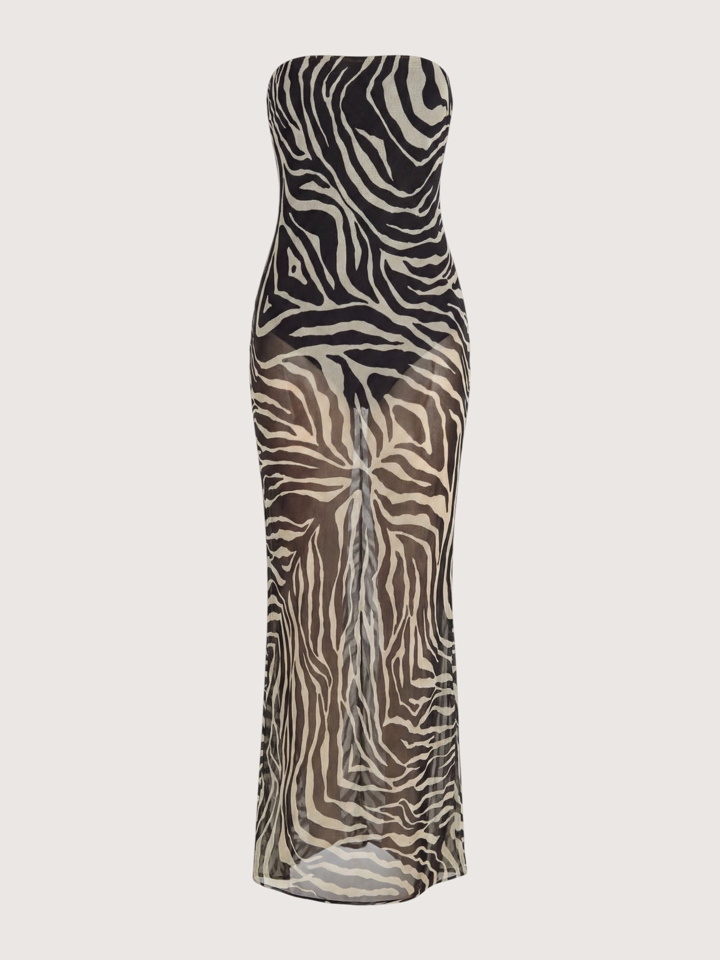 Zebra Bodysuit Maxi Dress