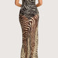 Zebra Bodysuit Maxi Dress