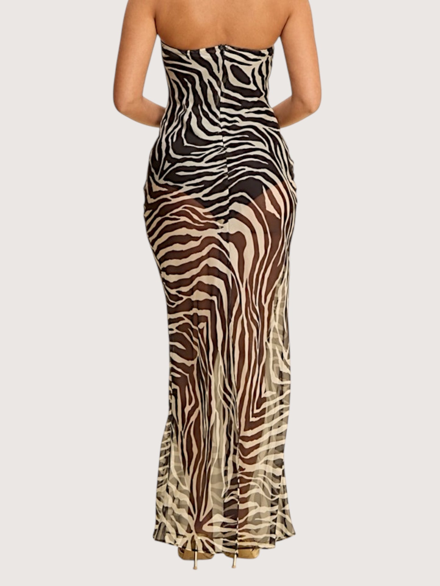 Zebra Bodysuit Maxi Dress