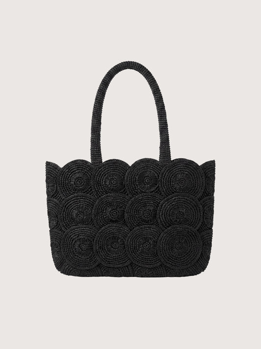 Top Handle Raffia Tote
