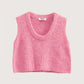 Fuzzy Knit Vest Top |  Pink