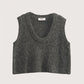 Fuzzy Knit Vest Top |  Grey