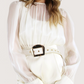 Sheer Belted Peplum Blouse