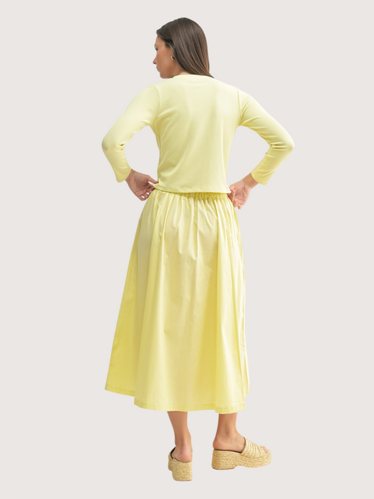 Cardigan and Skirt Set | Yellow