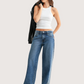Contrast Wide Leg Denim