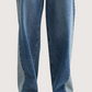 Contrast Wide Leg Denim