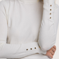 Gold Button LS Turtleneck | Ivory