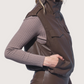 Funnel Neck Leather Vest | Brown