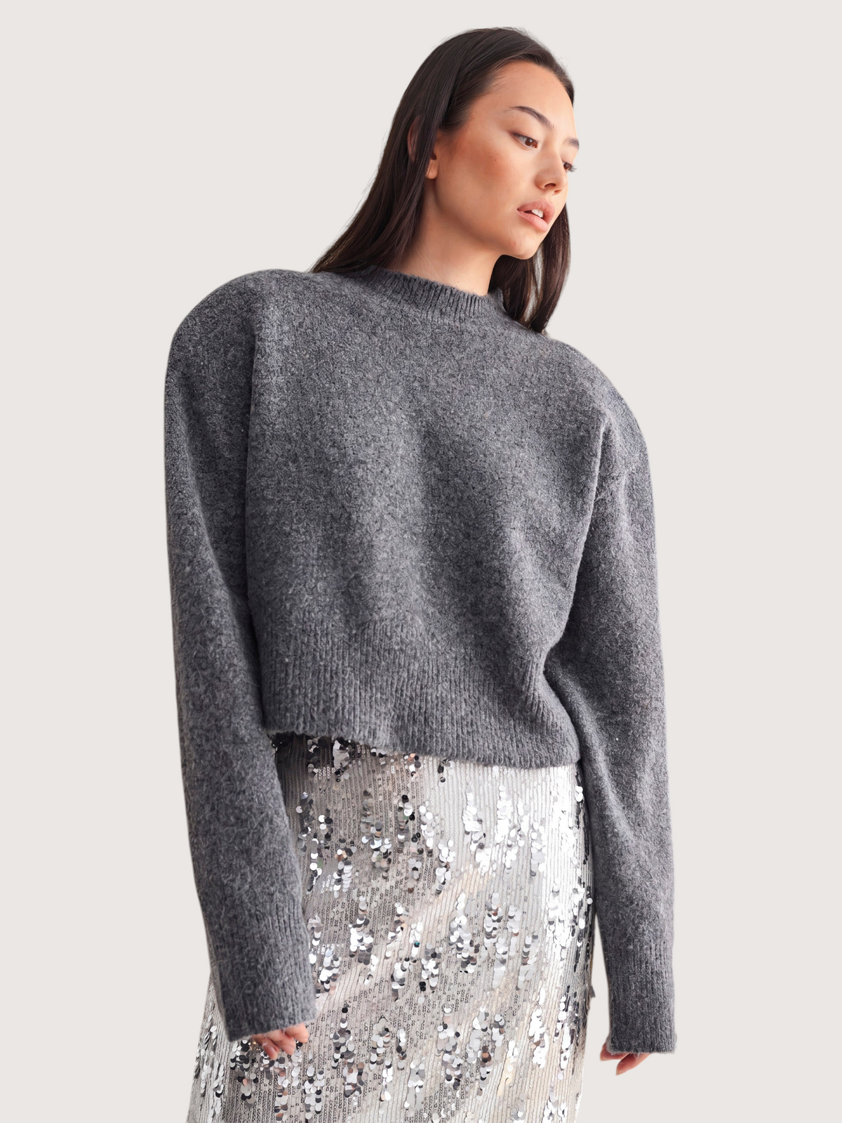Padded Shoulder Sweater