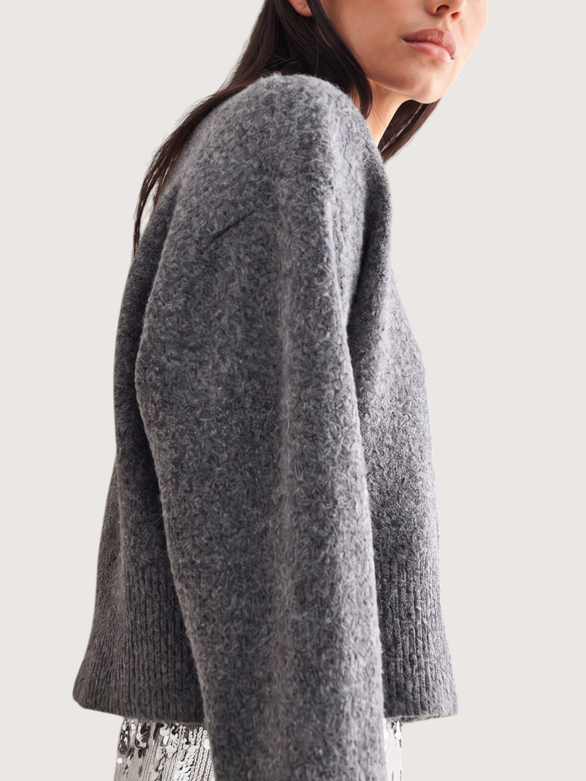 Padded Shoulder Sweater