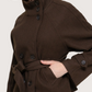 Violet High Neck Coat | Brown