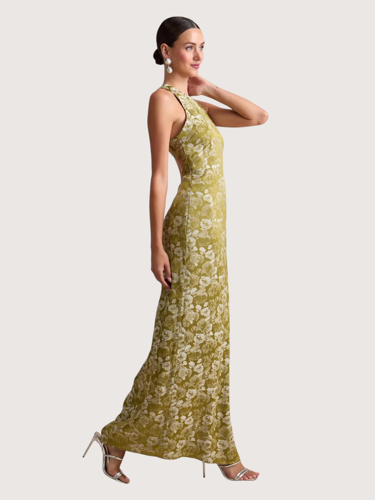 Satin Jacquard Maxi Dress
