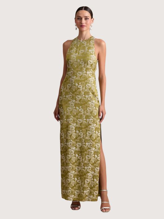 Satin Jacquard Maxi Dress