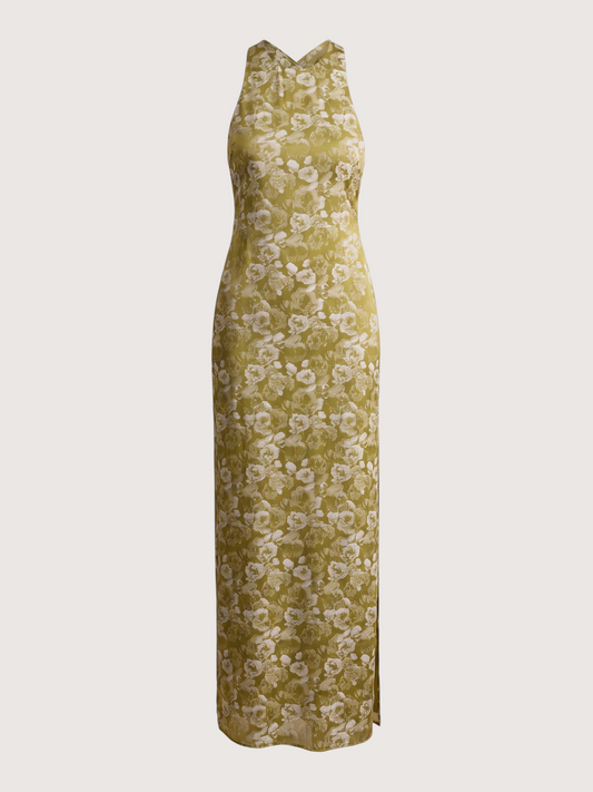 Satin Jacquard Maxi Dress