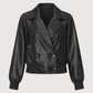 Leather Cropped Trench Jacket