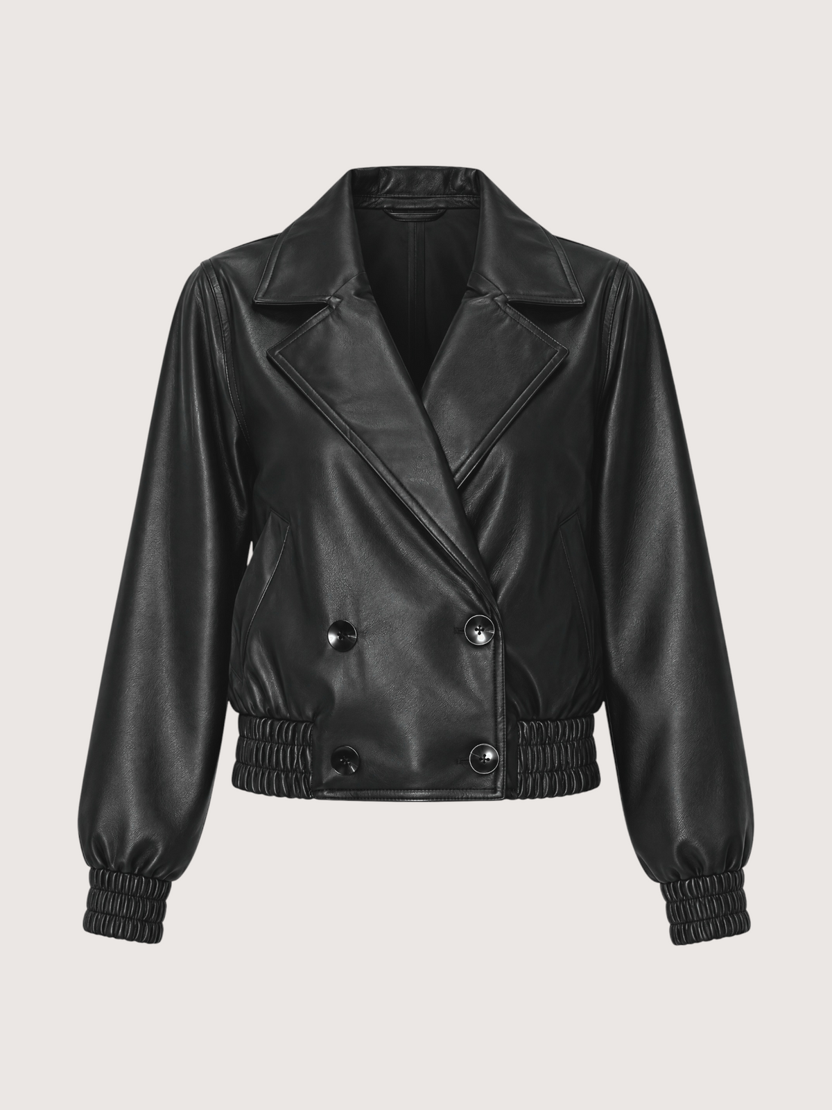 Leather Cropped Trench Jacket