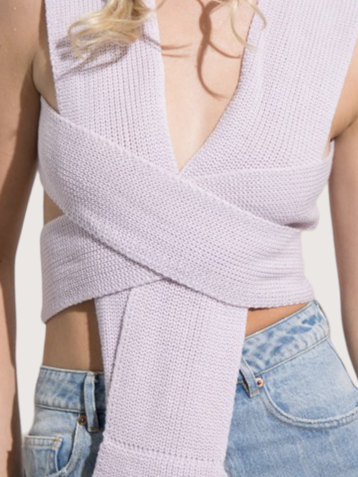 Lavender Multi Way Sweater Top
