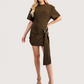 Side Buckle Drape Dress | Olive