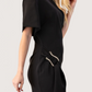 Side Buckle Drape Dress | Black
