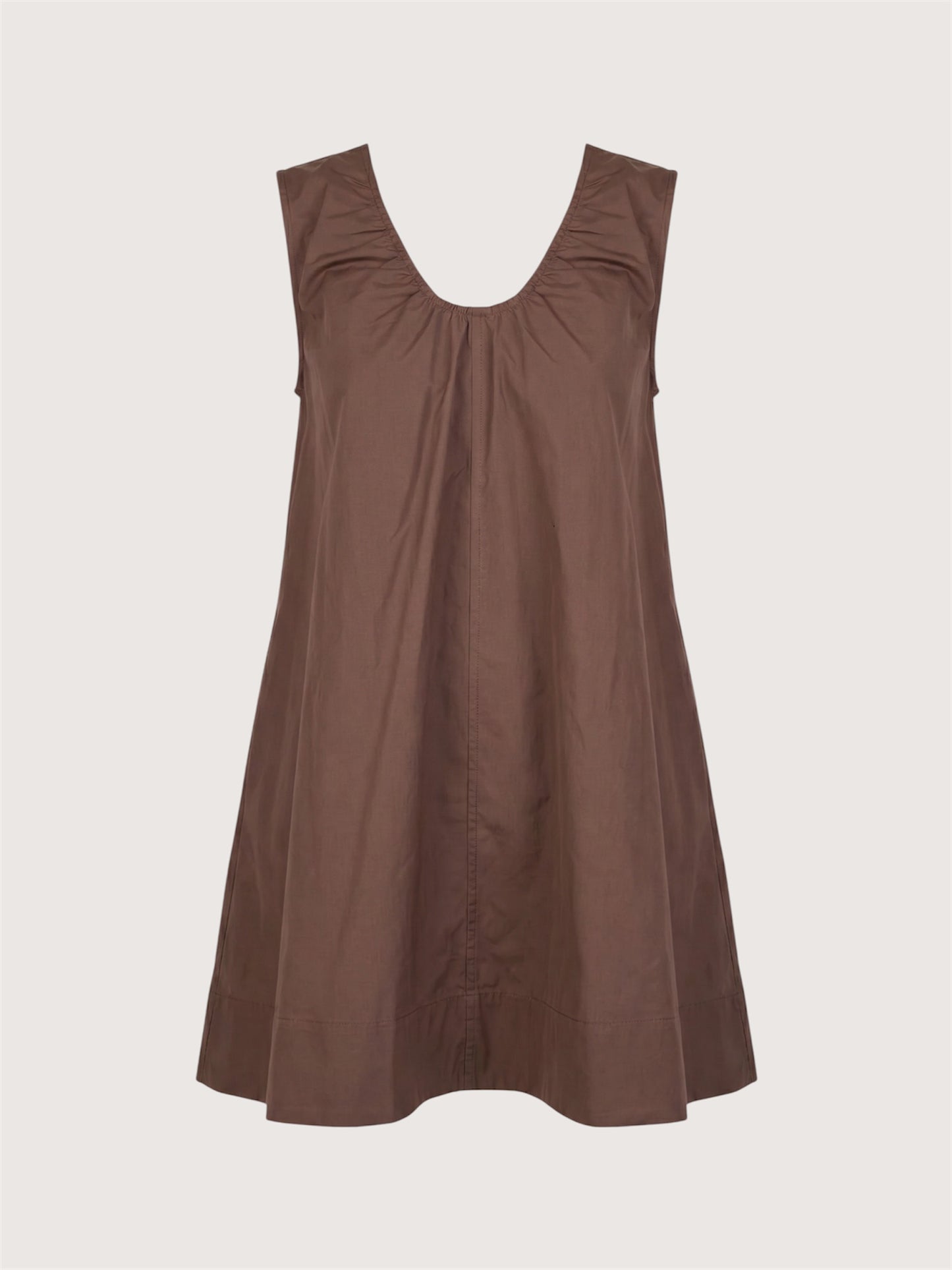 Scoop Neck Mini Dress | Brown