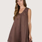Scoop Neck Mini Dress | Brown