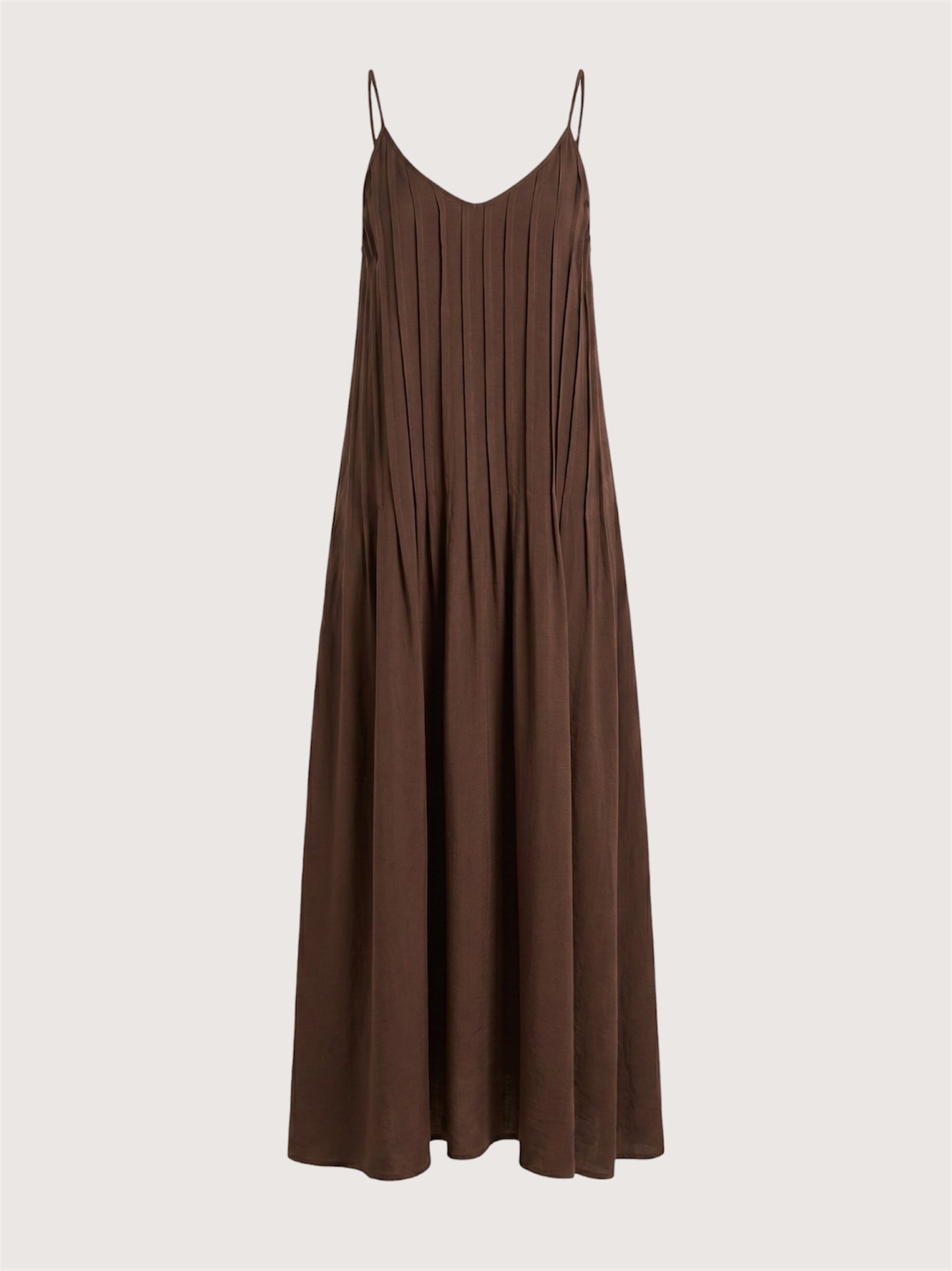 Pleated Pintuck Maxi Dress