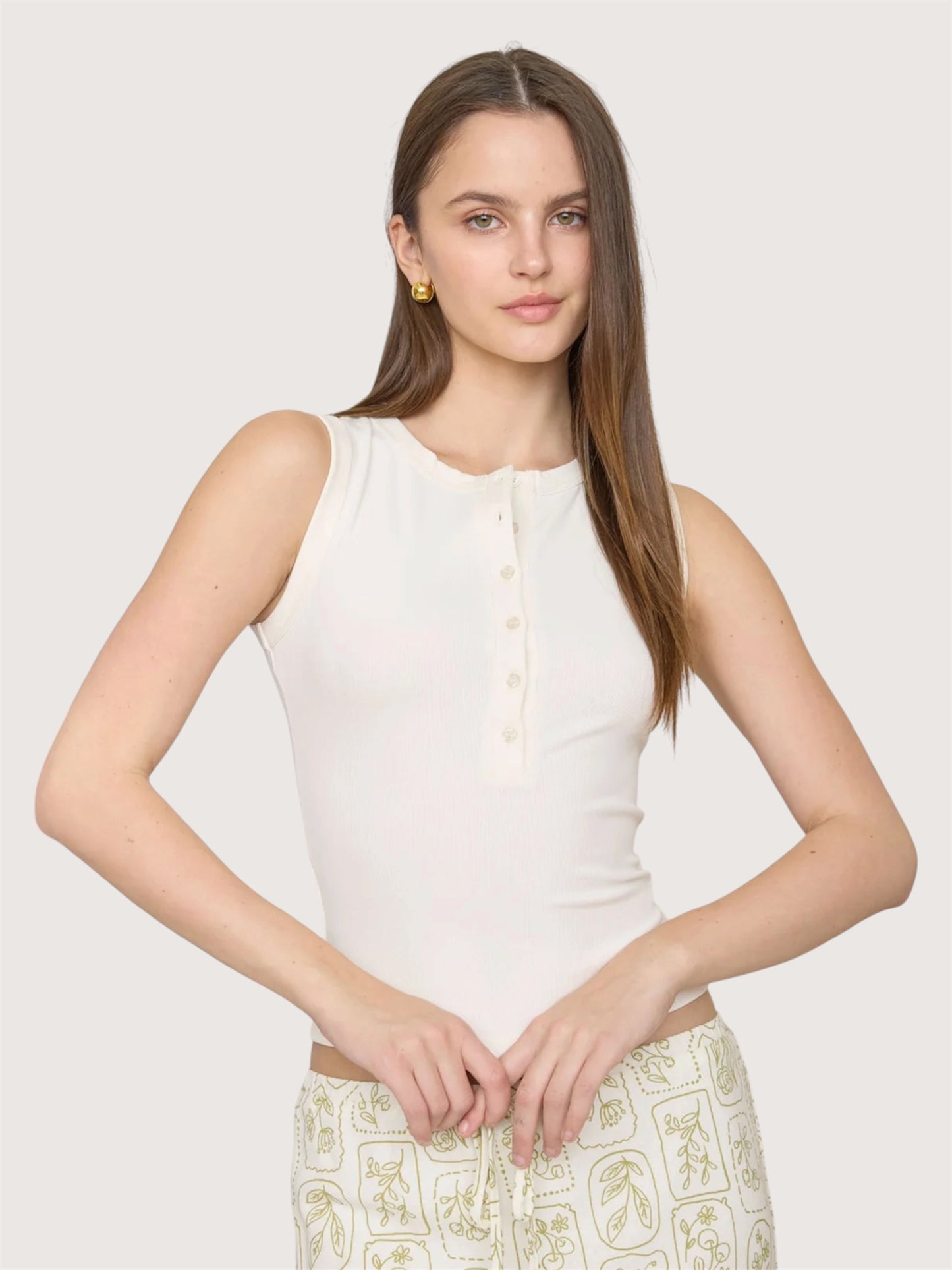 Knit Henley Tank Top