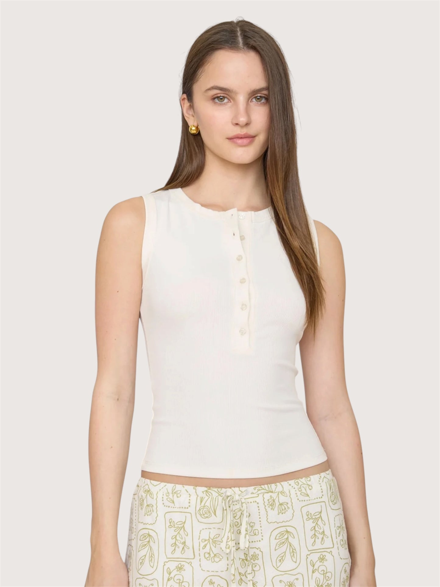 Knit Henley Tank Top