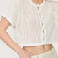 Crochet Knit Cropped Cardigan