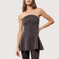 Strapless Peplum Tunic Top