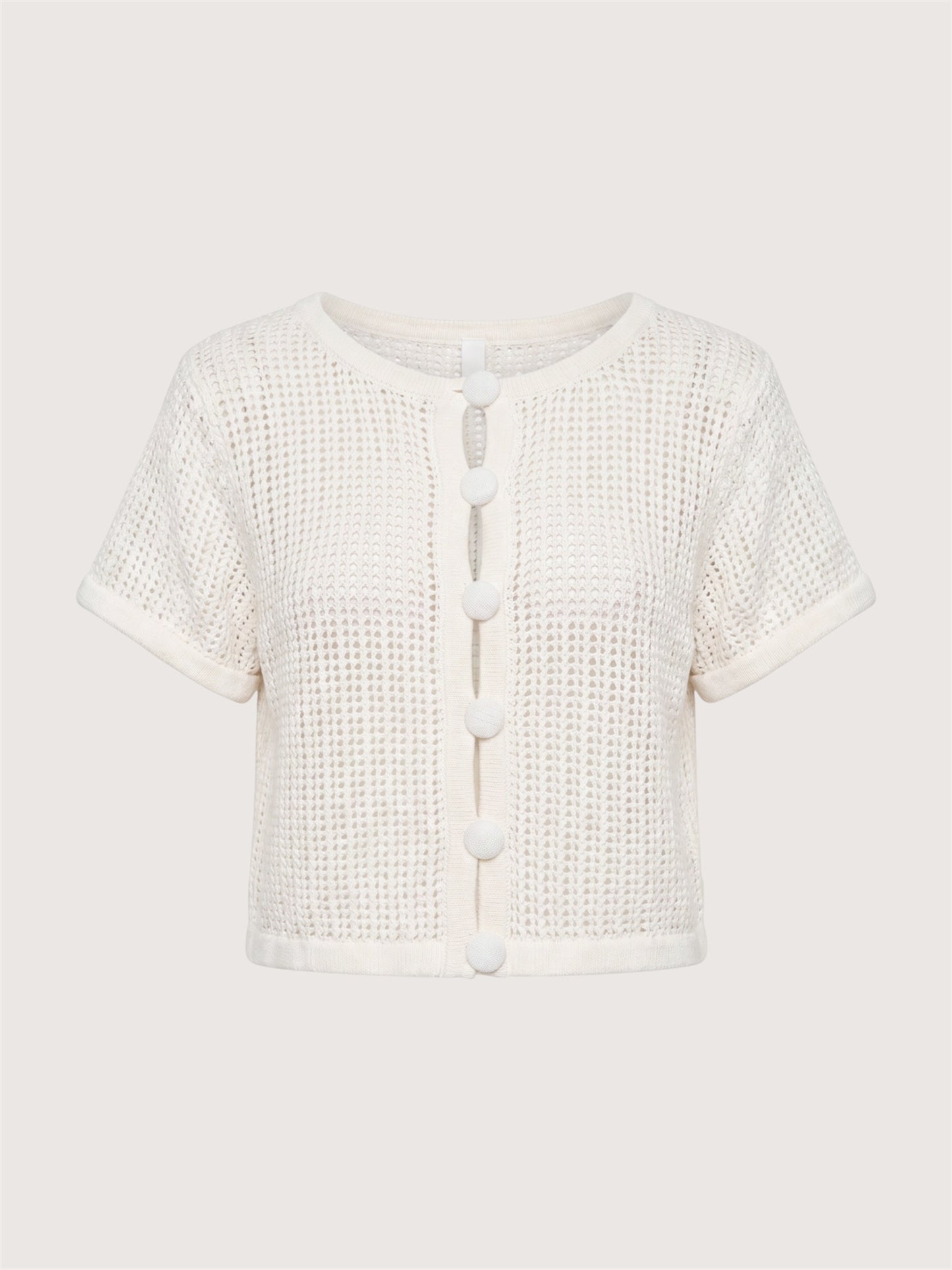 Crochet Knit Cropped Cardigan