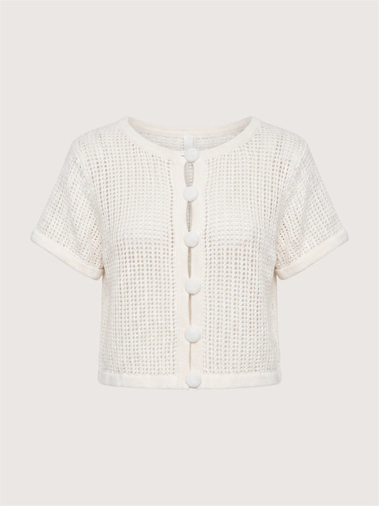 Crochet Knit Cropped Cardigan