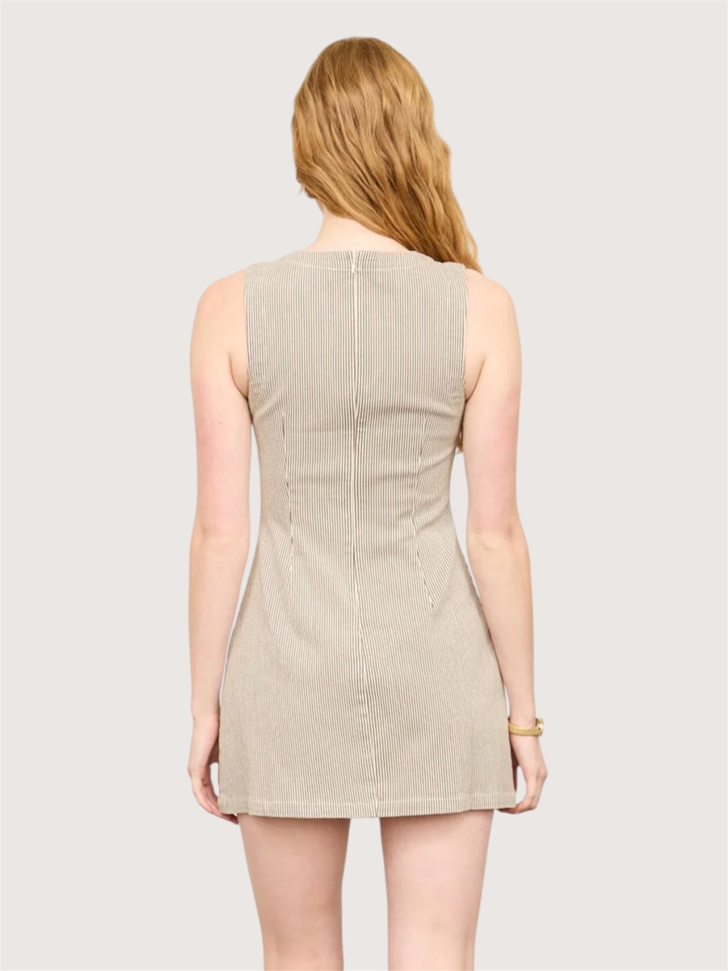 Striped Fitted Waist Dress